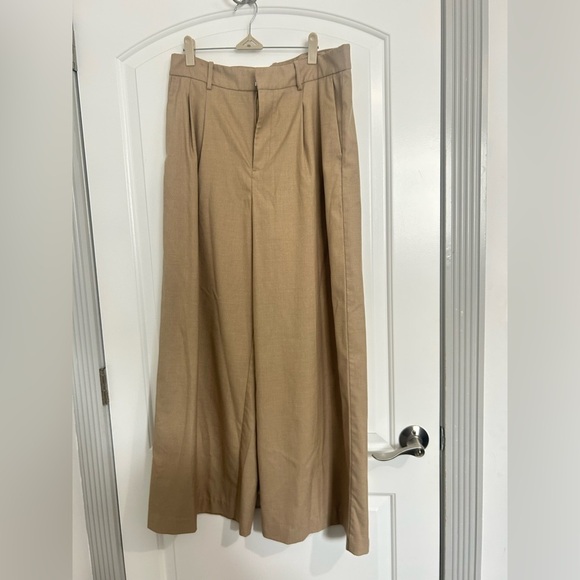 Madewell The Harlow Super Wide Leg Khaki Trouser Pant Sailor size 8 high rise - Picture 2 of 13